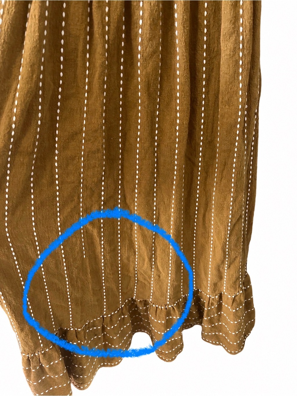 World Market Mira Tobacco Stripe Boho Kaftan Maxi Dress Pockets Sz S/M - Picture 4 of 8